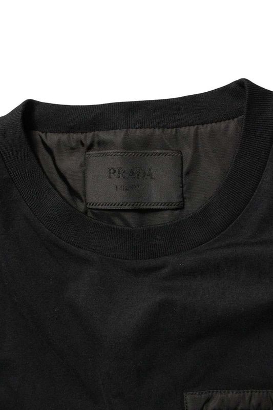 Prada Ujn661 Re-Nylon Cut Replacement Logo Plate T-Shirt Men's M