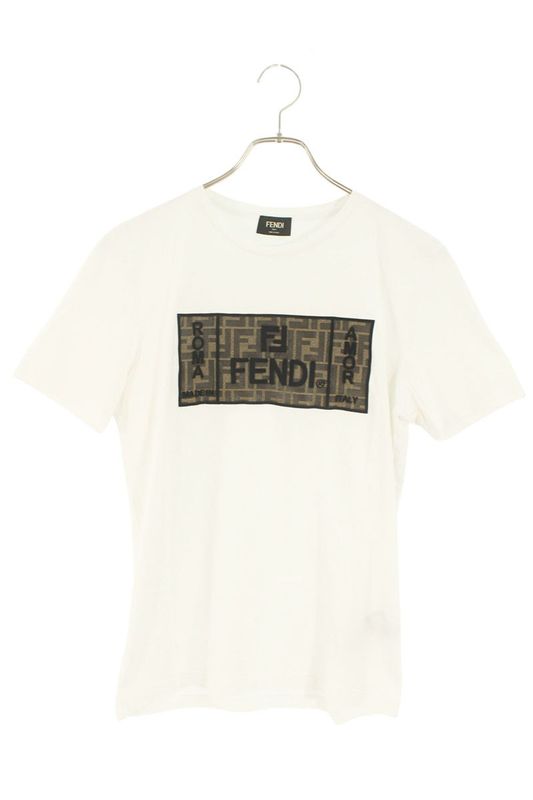 Fendi Faf532 A8k5 Zucca Pattern Logo T-Shirt Men's S