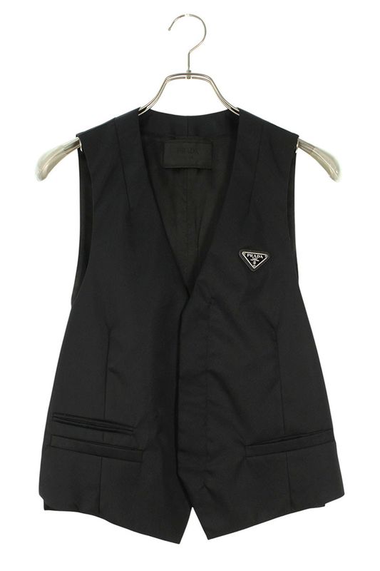 Prada Ugl77 S221 1wq8 Triangle Plate Nylon Vest Men's 44