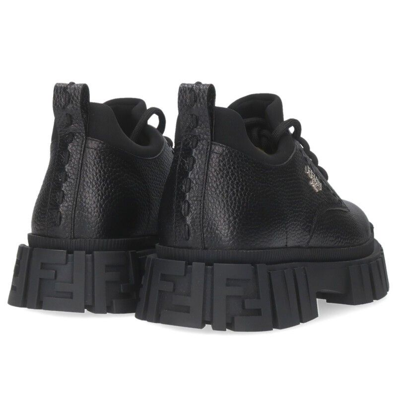 Fendi 7l1701 Metal Logo Leather Shoes Men's 8