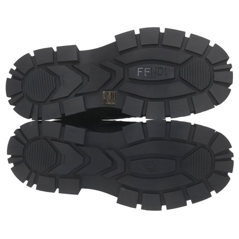 Fendi 7l1701 Metal Logo Leather Shoes Men's 8