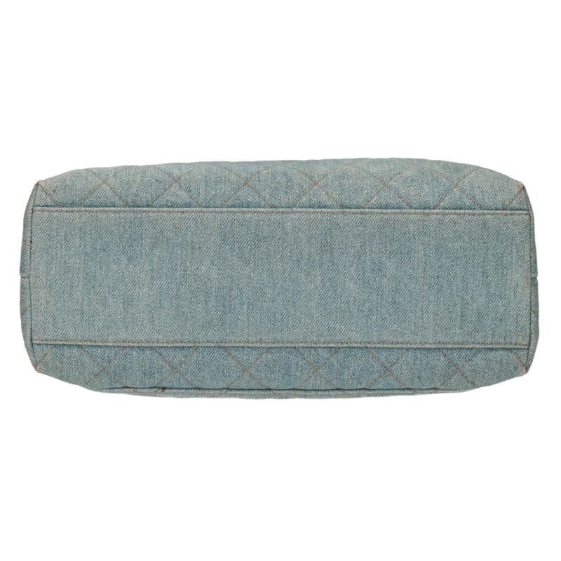 Chanel Matelasse Coco Mark Top Handle Denim Handbag Women's