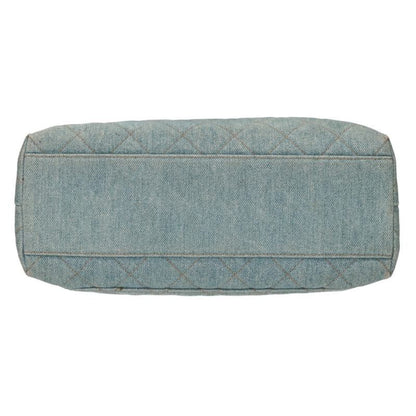 Chanel Matelasse Coco Mark Top Handle Denim Handbag Women's