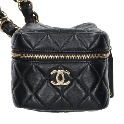 Chanel Mini Vanity Lamb Skin Chain Handbag Women