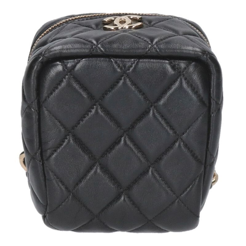 Chanel Mini Vanity Lamb Skin Chain Handbag Women