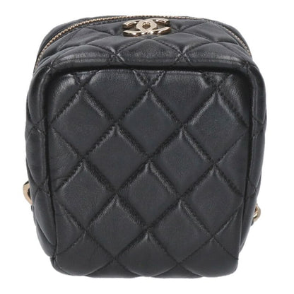 Chanel Mini Vanity Lamb Skin Chain Handbag Women