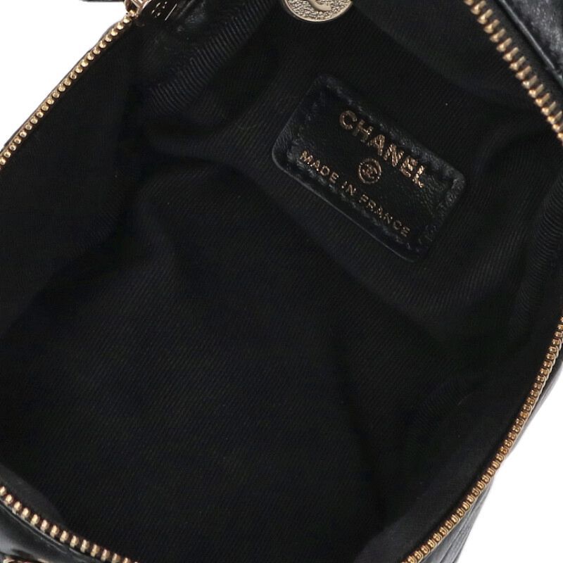 Chanel Mini Vanity Lamb Skin Chain Handbag Women