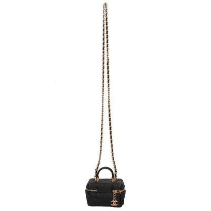 Chanel Mini Vanity Caviar Skin Chain Shoulder Bag Women