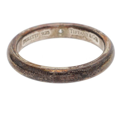 Tiffany & Co Elsa Peretti Stacking Silver 1 Diamond Ring Ladies 8.5