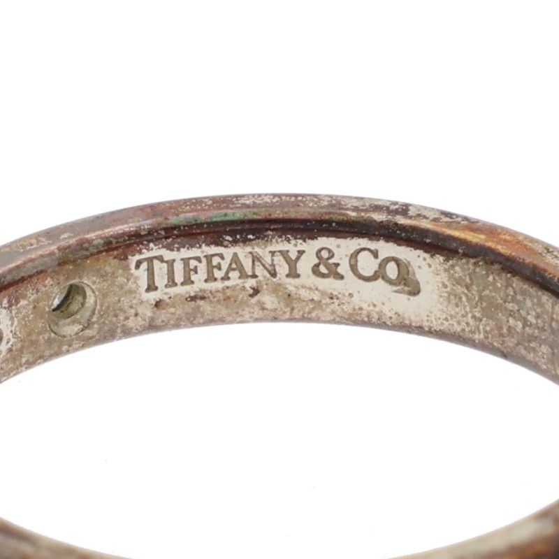 Tiffany & Co Elsa Peretti Stacking Silver 1 Diamond Ring Ladies 8.5