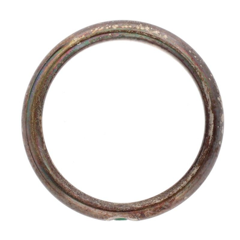 Tiffany & Co Elsa Peretti Stacking Silver 1 Emerald Ring Ladies 7.5