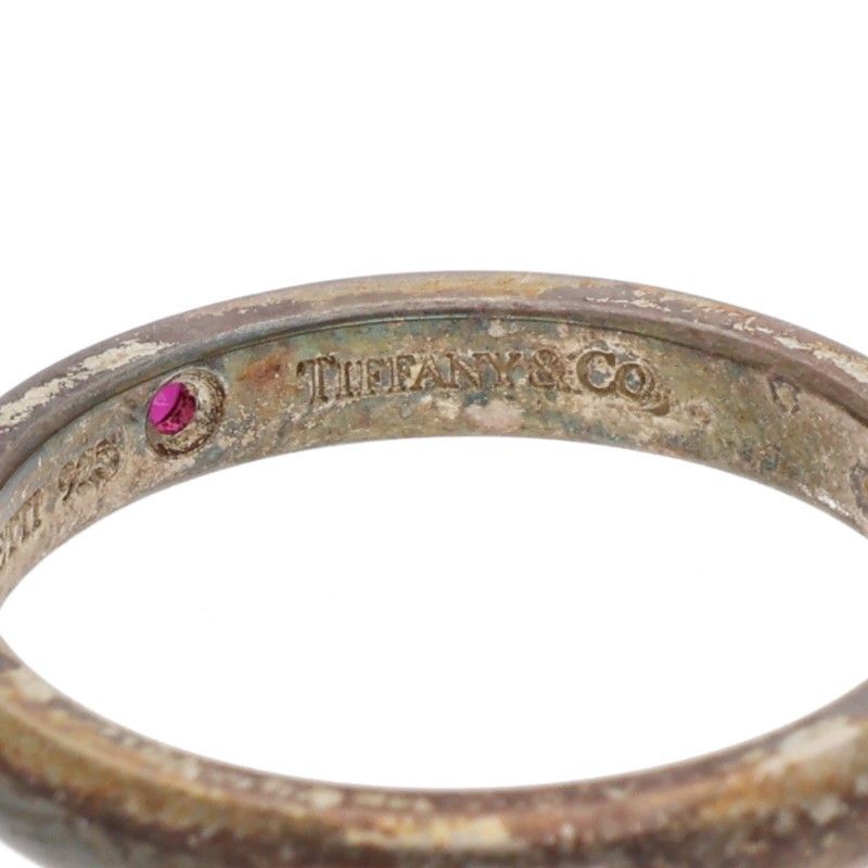Tiffany & Co Elsa Peretti Stacking Silver 1 Ruby Ring Ladies #10