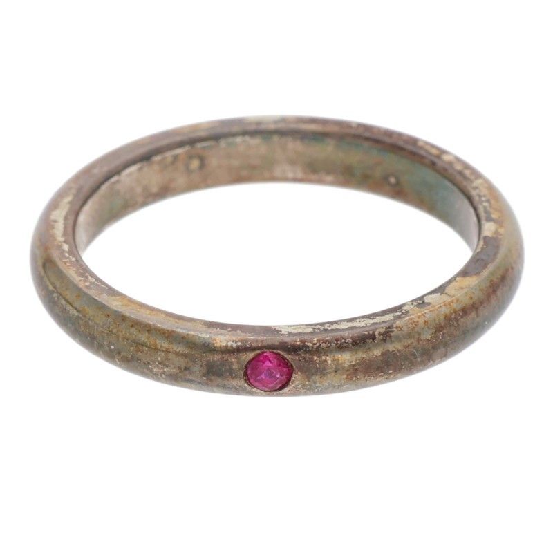 Tiffany & Co Elsa Peretti Stacking Silver 1 Ruby Ring Ladies #10
