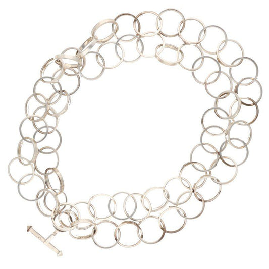 Tiffany & Co Paloma Picasso Silver Ring Link Necklace Women