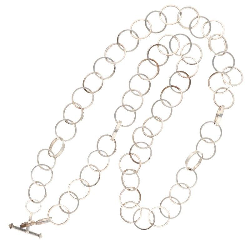 Tiffany & Co Paloma Picasso Silver Ring Link Necklace Women