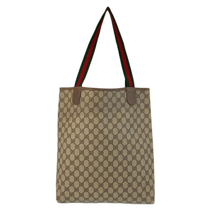 Gucci Vintage Sherry Line Old Gucci Beige GG Supreme Canvas Tote Shoulder Bag