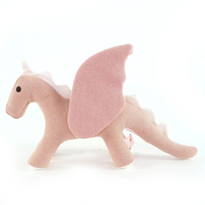 Hermes Dragon Epope Plush Toy, 100% Cotton, Rose Bougainvillea