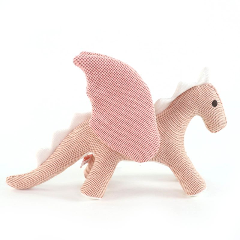 Hermes Dragon Epope Plush Toy, 100% Cotton, Rose Bougainvillea