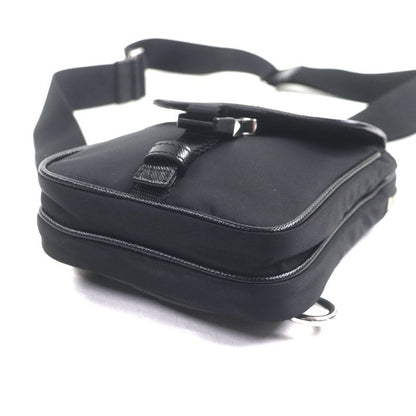 Prada Saffiano Leather Nylon Renylon Triangle Logo Plate Smartphone Case Bag