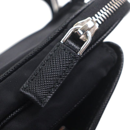 Prada Saffiano Leather Nylon Renylon Triangle Logo Plate Smartphone Case Bag