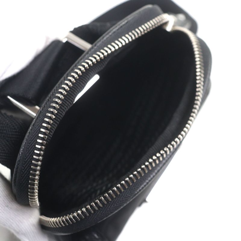 Prada Saffiano Leather Nylon Renylon Triangle Logo Plate Smartphone Case Bag