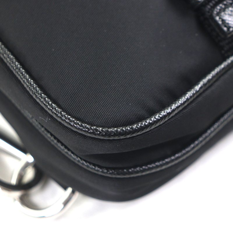 Prada Saffiano Leather Nylon Renylon Triangle Logo Plate Smartphone Case Bag