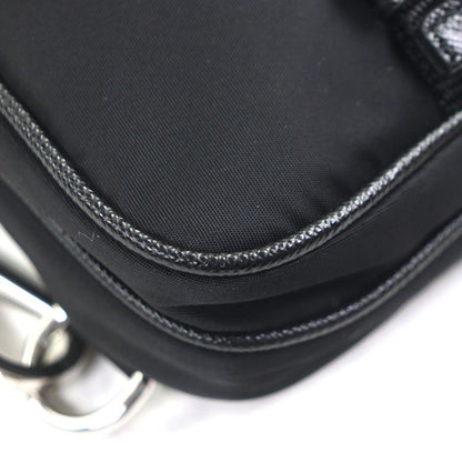 Prada Saffiano Leather Nylon Renylon Triangle Logo Plate Smartphone Case Bag
