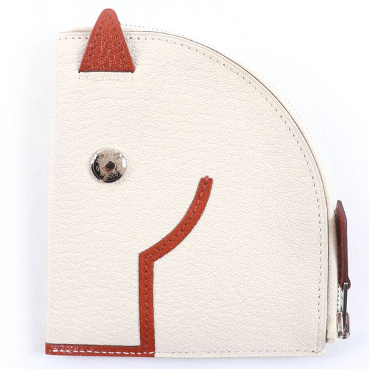Hermes Paddock Chevre Silver Hardware Serie Hardware Coin Case Ivory U Engraved