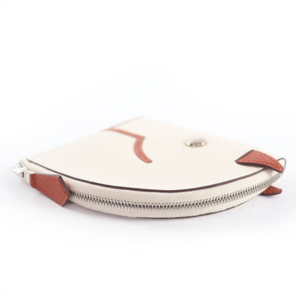 Hermes Paddock Chevre Silver Hardware Serie Hardware Coin Case Ivory U Engraved