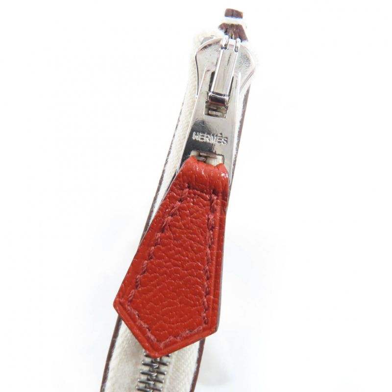Hermes Paddock Chevre Silver Hardware Serie Hardware Coin Case Ivory U Engraved
