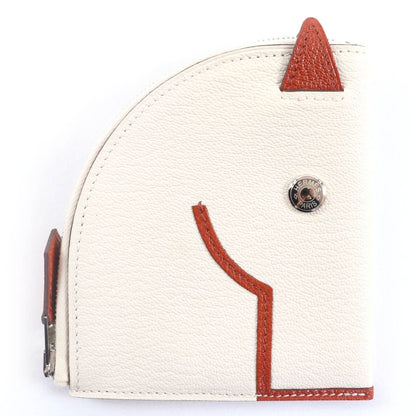 Hermes Paddock Chevre Silver Hardware Serie Hardware Coin Case Ivory U Engraved