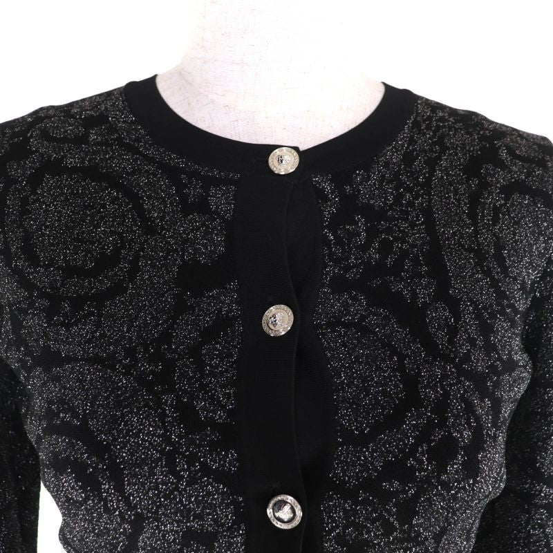 Versace 2023 1011020 1011396 Medusa Barocco Lurex Knit Cardigan + Cami Dress