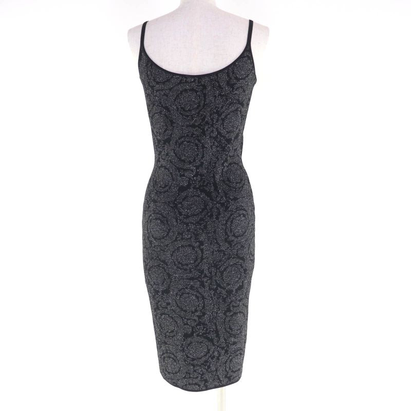 Versace 2023 1011020 1011396 Medusa Barocco Lurex Knit Cardigan + Cami Dress