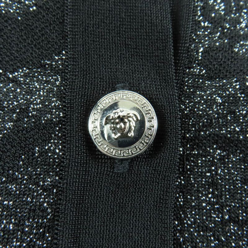 Versace 2023 1011020 1011396 Medusa Barocco Lurex Knit Cardigan + Cami Dress