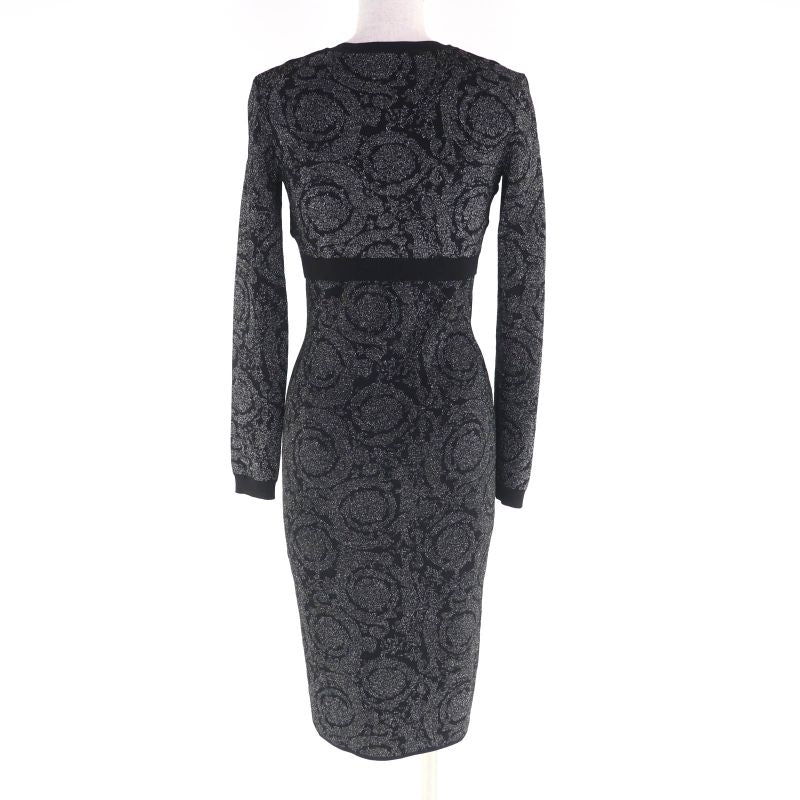 Versace 2023 1011020 1011396 Medusa Barocco Lurex Knit Cardigan + Cami Dress