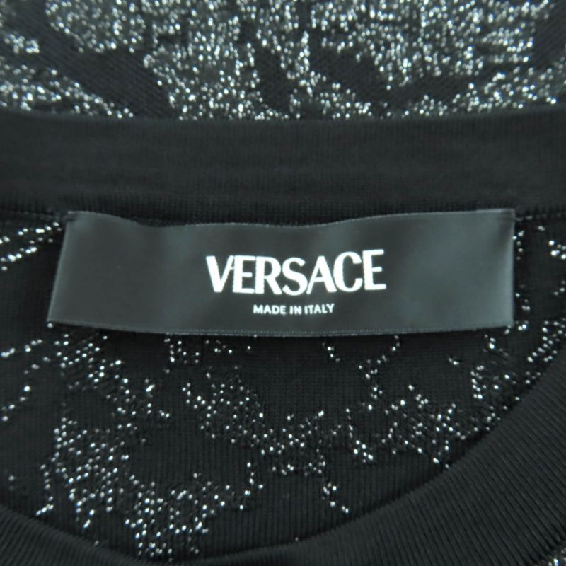 Versace 2023 1011020 1011396 Medusa Barocco Lurex Knit Cardigan + Cami Dress