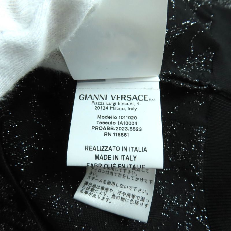 Versace 2023 1011020 1011396 Medusa Barocco Lurex Knit Cardigan + Cami Dress