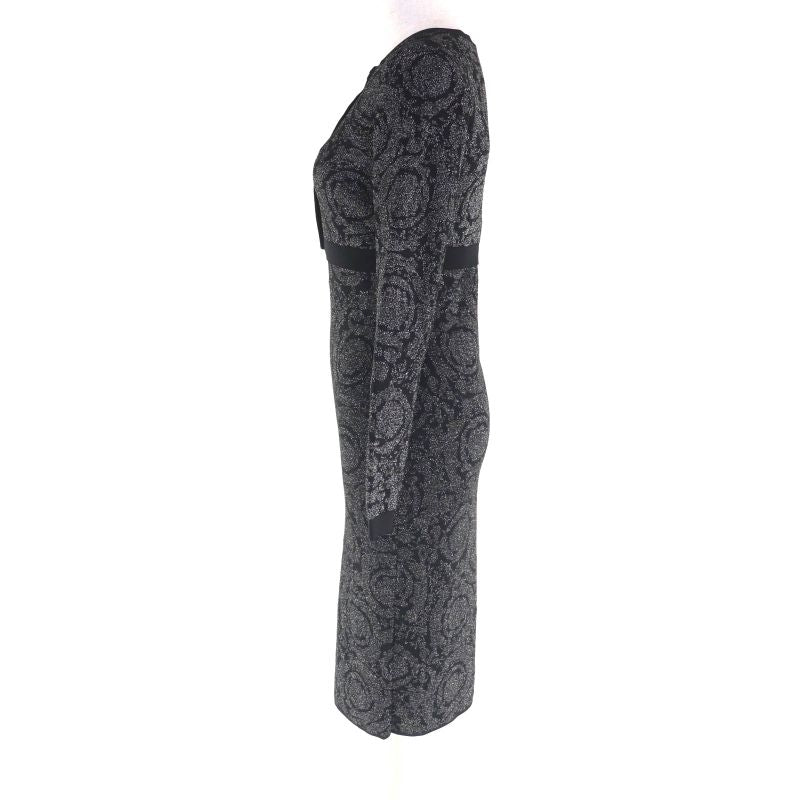 Versace 2023 1011020 1011396 Medusa Barocco Lurex Knit Cardigan + Cami Dress