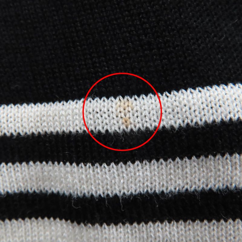 Chanel 98p P10600v00456 100% Cotton Coco Mark Button Short Sleeve Knit Black 38