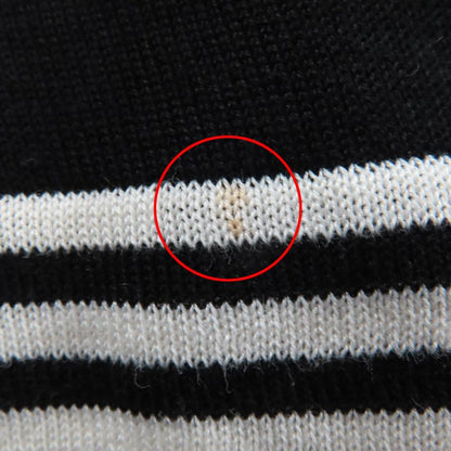 Chanel 98p P10600v00456 100% Cotton Coco Mark Button Short Sleeve Knit Black 38