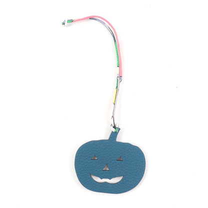 Hermes Petite Ash Charm Blue Green Togo Pumpkin Bag Charm Made in France Women
