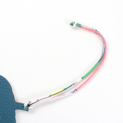 Hermes Petite Ash Charm Blue Green Togo Pumpkin Bag Charm Made in France Women