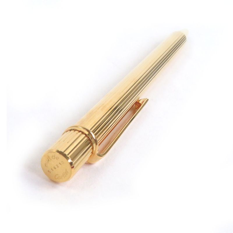 Cartier Striped Mast de Cartier Ballpoint Pen with Twist Gold Made in France