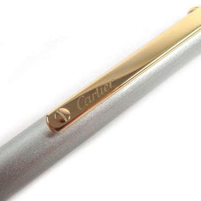 Cartier Santos de Cartier Ballpoint Pen with Twist Silver Gold with Case Made