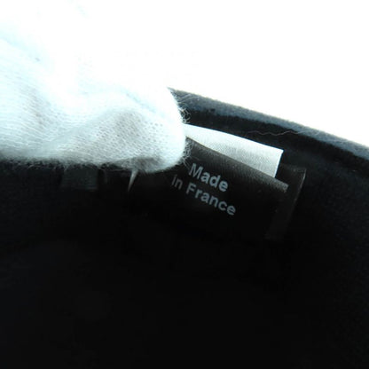 Chanel Rabbit Felt Hat with Coco Mark Plate Gray Bordeaux M Made in France