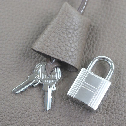 Hermes Victoria 2 12h Taurillon Clemence Leather Etoupe Silver Hardware