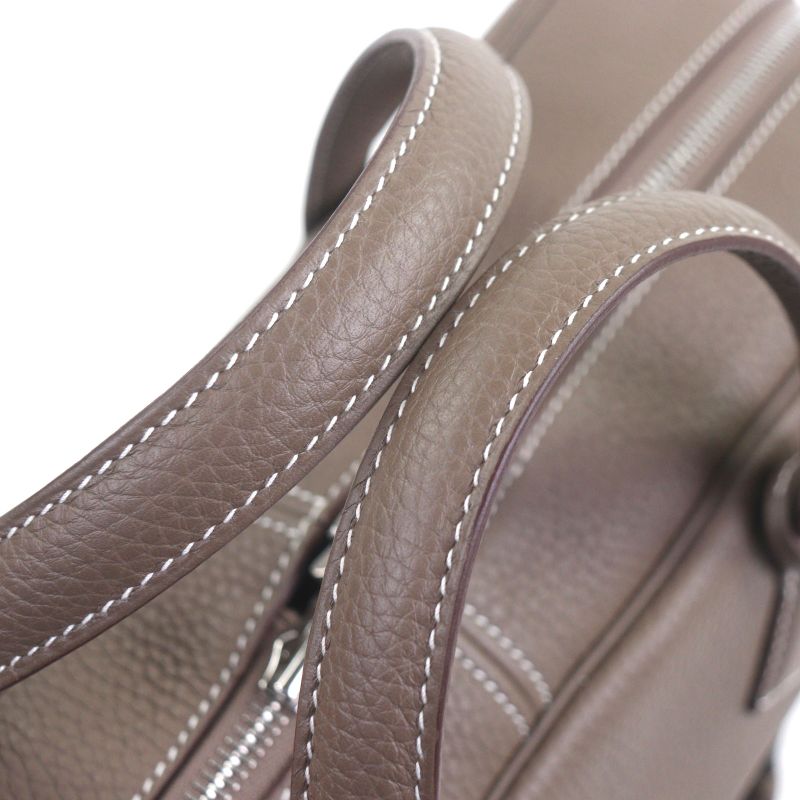 Hermes Victoria 2 12h Taurillon Clemence Leather Etoupe Silver Hardware