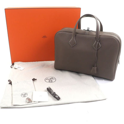 Hermes Victoria 2 12h Taurillon Clemence Leather Etoupe Silver Hardware