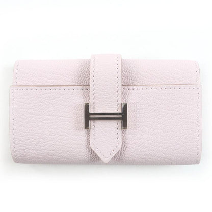 Hermes Bearn Chevre Mauve Père Silver Hardware 4ring Key Case Engraved W with