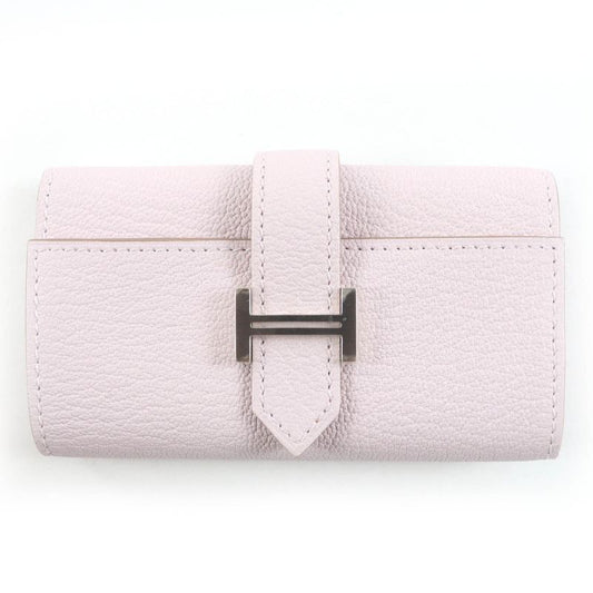 Hermes Bearn Chevre Mauve Père Silver Hardware 4ring Key Case Engraved W with
